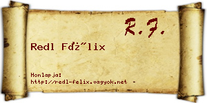 Redl Félix névjegykártya